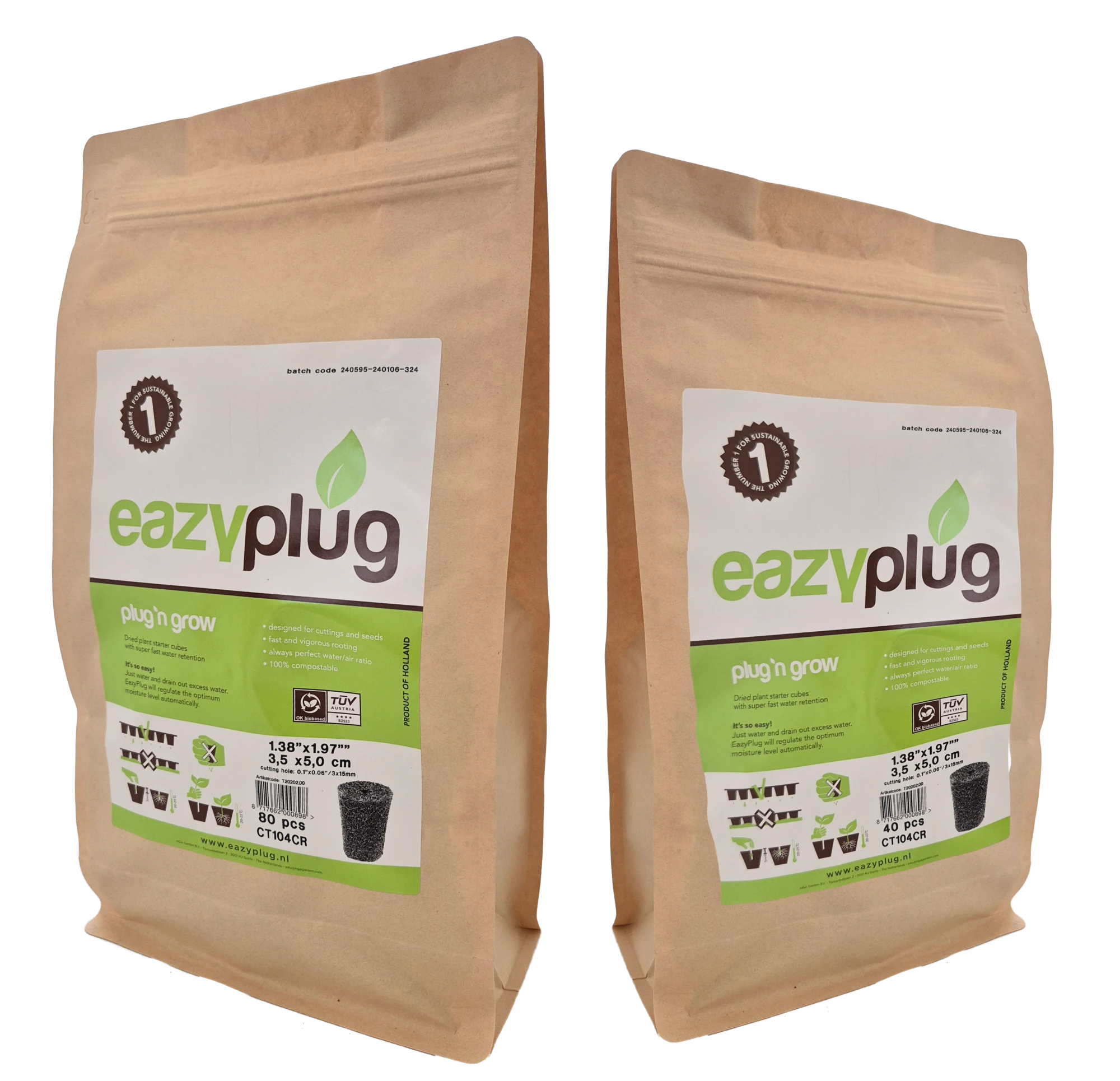 T2015300 - HGA GARDEN - EAZY PLUG CT104C BAG 80 Stück | 3,5x5h cm