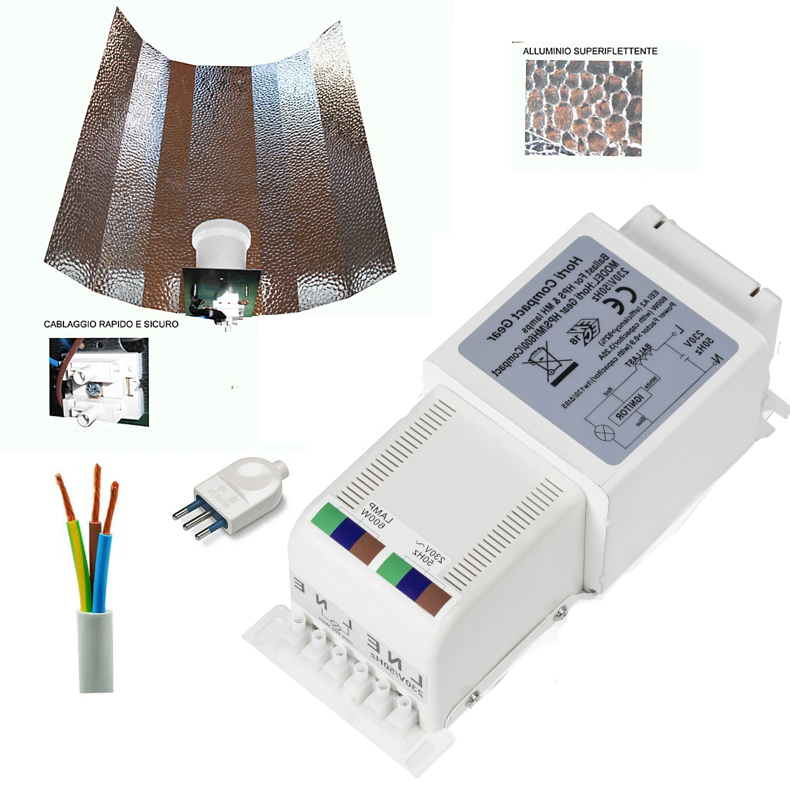 KETI250 - KIT HORTI COMPACT GEAR 250W SENZA LAMPADA