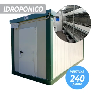 LAB003 - INDOORLINE - VORGEFERTIGTES LABOR VERTIKAL GS 240 PFLANZEN - HYDROPONISCH - 3 EBENEN | 600x240x270h cm