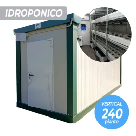 LAB003 - INDOORLINE - VORGEFERTIGTES LABOR VERTIKAL GS 240 PFLANZEN - HYDROPONISCH - 3 EBENEN | 600x240x270h cm