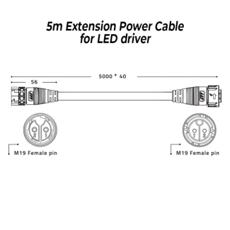 LUMATEK - LED DRIVER REMOTE USE EXTENSION CABLES | 5m (x2)