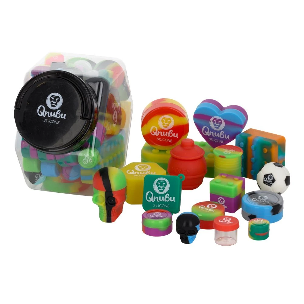 MAEX0153 - QNUBU - MIX SILICONE CONTAINERS WITH DISPLAY | SIZE L 58pcs