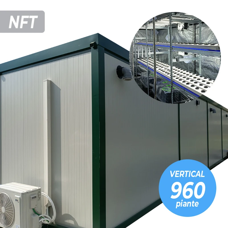LAB0011 - INDOORLINE - PREFABRICATED VERTICAL LABORATORY 960 PLANTS - NFT | 1200x240x270h cm