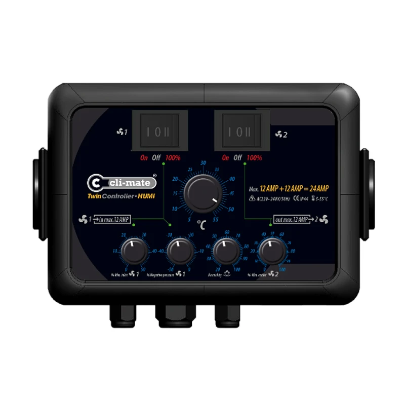 TWH12 - CLI-MATE TWIN CONTROLADOR HUMI TEMPERATURA Y HUMEDAD 24A