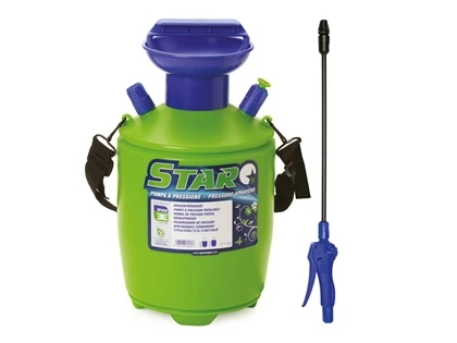 STAR5 - BOMBA DE PRESION MOD.5 5 LITROS VERDE/AZUL PLASTICO CON LANZA - ATOMIZADOR
