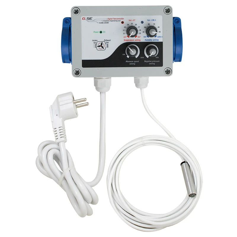 FC12-210EU-AC - GSE - CONTROLEUR DE VENTILATEUR NUMERIQUE 2 CANAUX TEMPERATURE, HUMIDITE, VITESSE MINIMALE ET SOUS-PRESSION | 10A