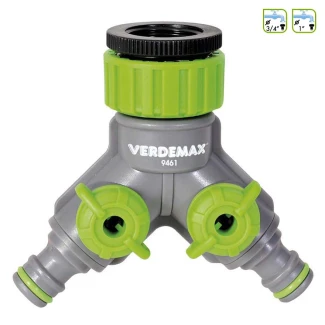 V009461 - VERDEMAX - RACCORD DE ROBINET AVEC 2 SORTIES ET RACCORDS FILETÉS 3/4" ET 1