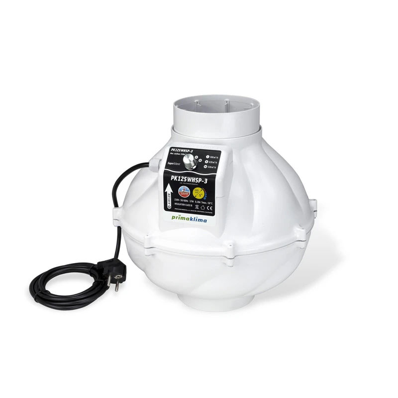 PK125-WHSP-3 - FIRST KLIMA - PK125WHSP-3 WHISPERBLOWER 3-SPEED SILENCED ASPIRATOR | Ø 125mm - 530m3/h