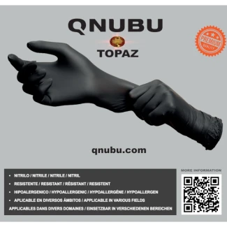 QNUBU - GUANTI PROFESSIONALI IN NITRILE NERI | LISCIO TAGLIA M - 300 UN