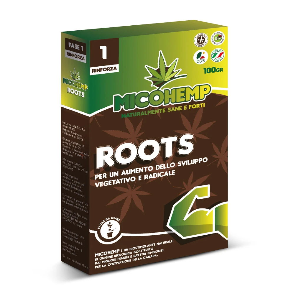 MHRO5K - MICOHEMP ROOTS - FASE 1 RINFORZA - 5 KG  PER FASE VEGETATIVA BIOSTIMOLANTE CON MICORRIZE