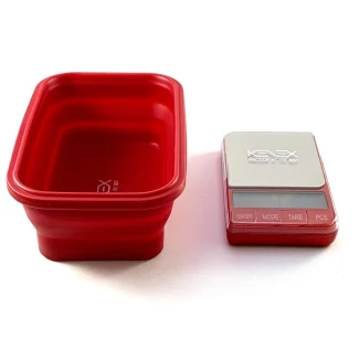 OMG200 - KENEX - BILANCIA DIGITALE OMEGA OMG-200 | MAX 200 GRAMMI STEP 0,01G CON VASCHETTA IN SILICONE PIEGHEVOLE