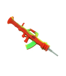 QNUBU - NECTAR COLLECTOR AK47 IN SILICONE CON PUNTA IN TITANIO | COLLECTOR WITH TITANIUM TIP 24 CM