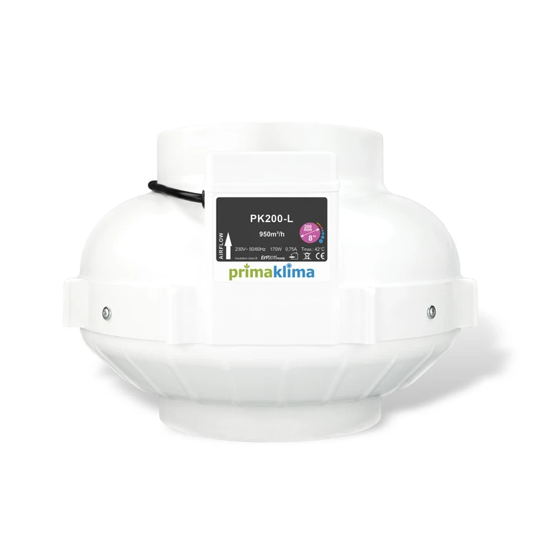 PK200-L - PRIMA KLIMA - PK200-L ASPIRATORE 1 VELOCITÀ | Ø 200mm - 950m3/h